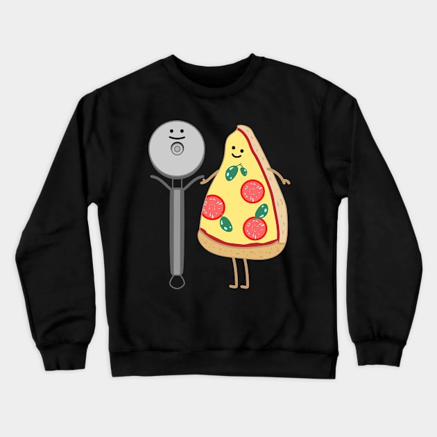 Pizza and pizza roller pairs Crewneck Sweatshirt by spontania